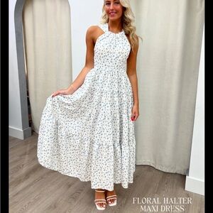 STILE floral halter maxi dress size small